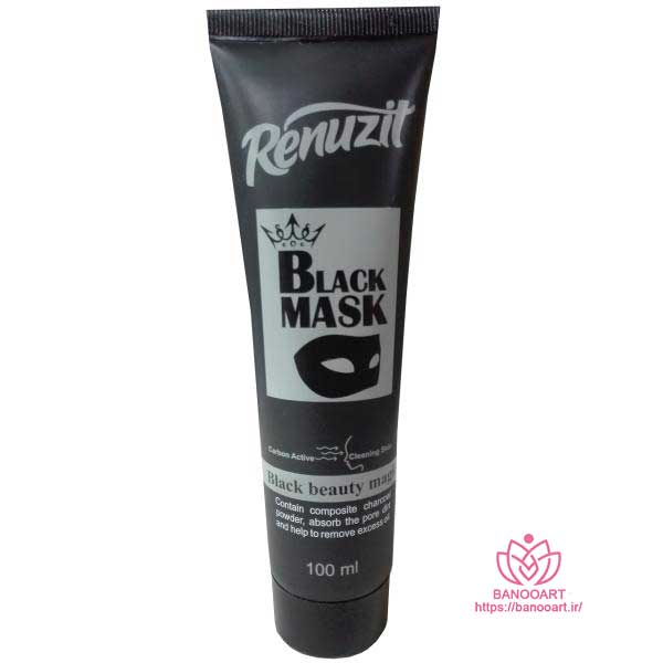 ماسک صورت رینوزیت مدل Black mask carbon active حجم 100 میلی لیتر