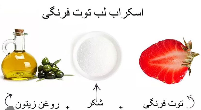 8. ماسک لب خانگی توت فرنگی