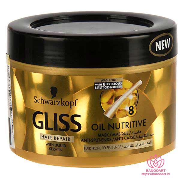 روغن ترمیم کننده و مغذی مو گلیس سری Hair Repair مدل Oil Nutritive حجم 200 میلی لیتر